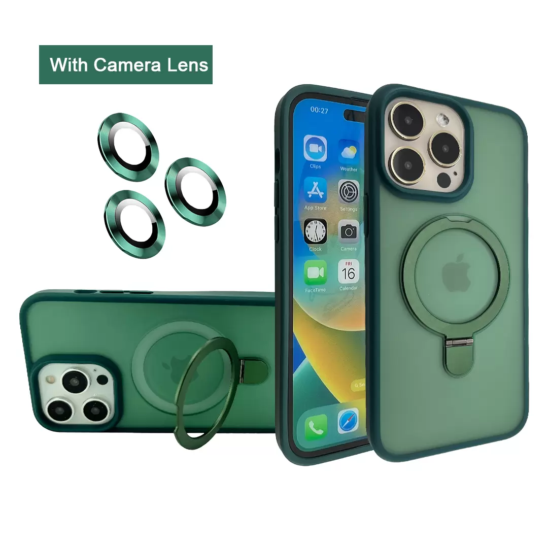 iPhone 15 Pro/iPhone 14 Pro MagSafe Cam Smoke Kickstand Green